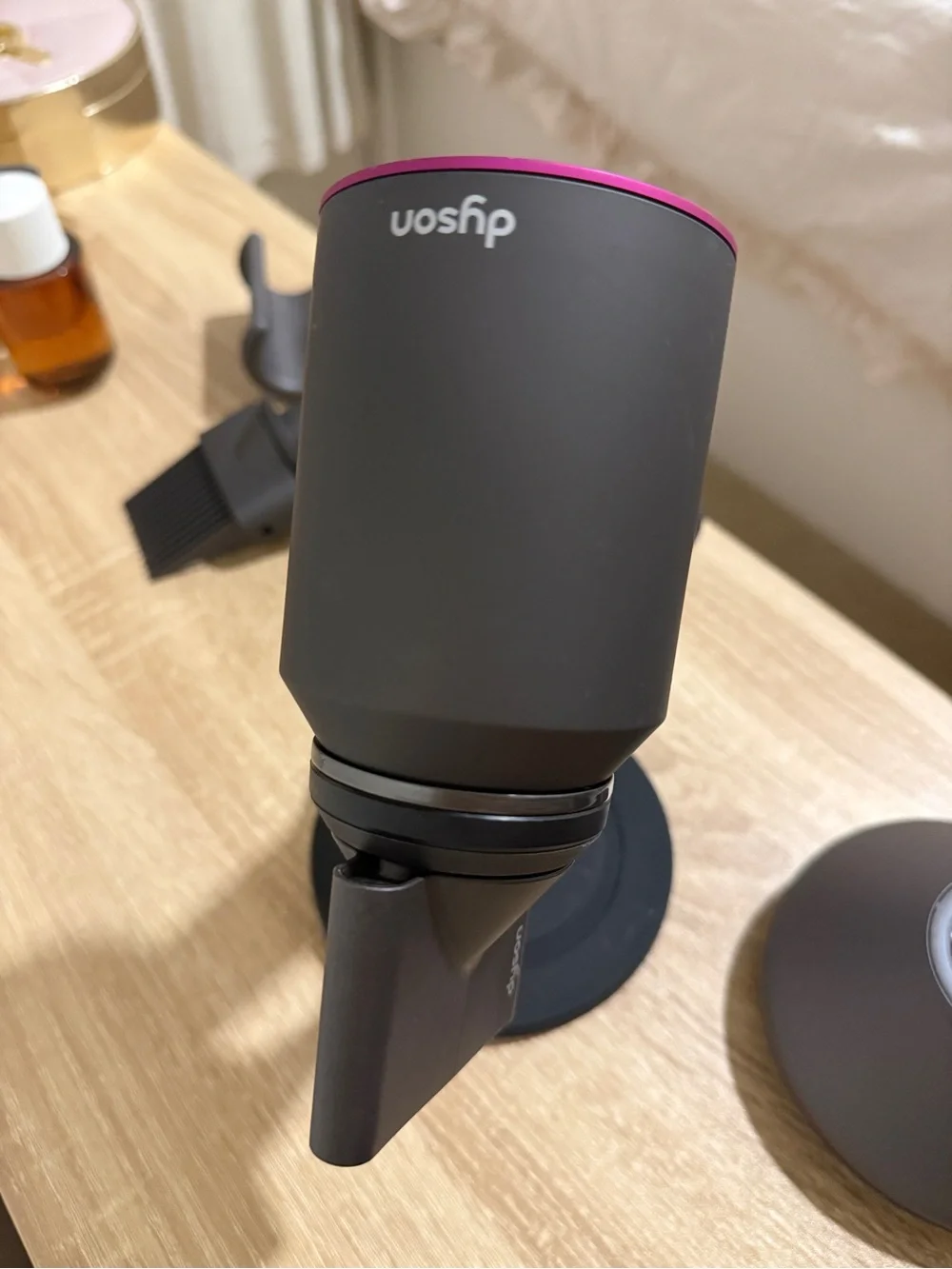 Authentic Pink & Grey Dyson Supersonic Hair Dryer with Styling Attachments